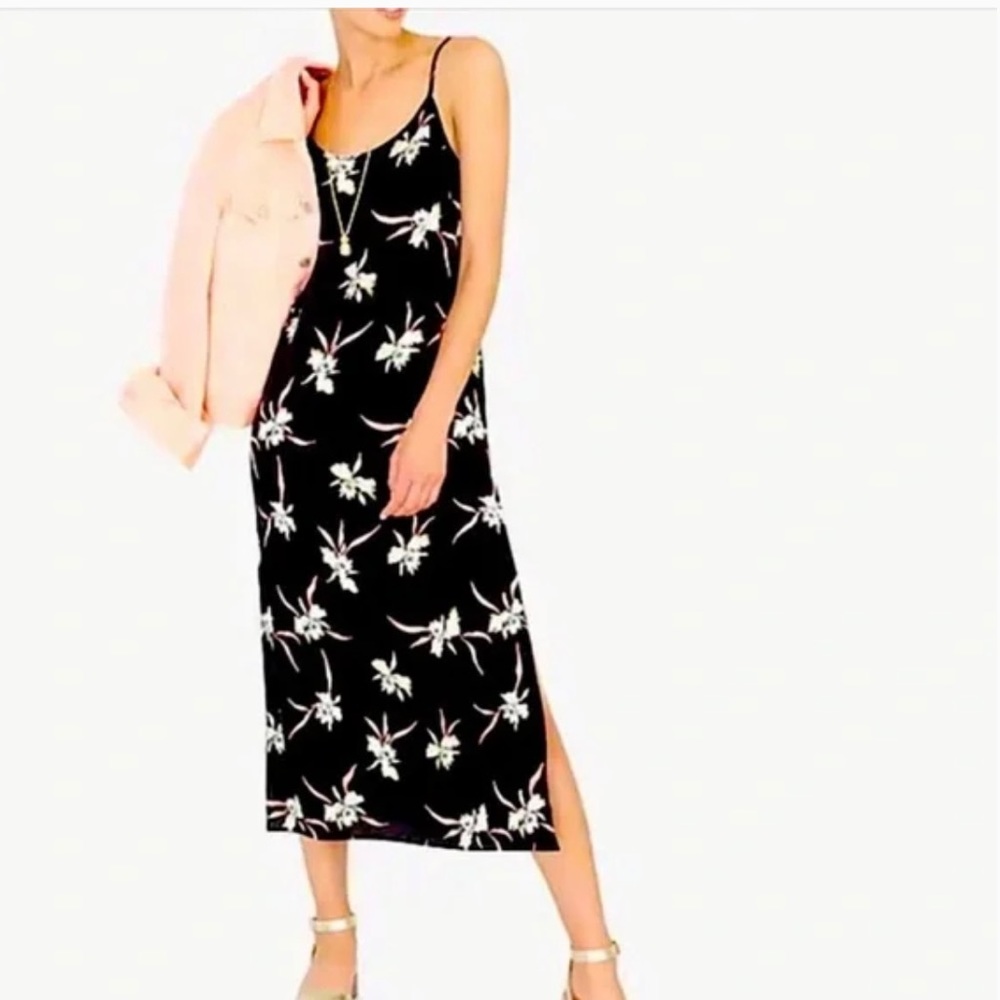 J. Crew Factory Floral Midi Slip Dress. Size M